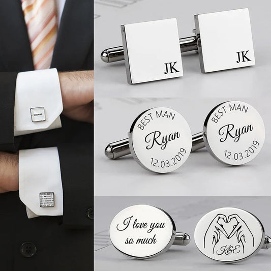 Personalised Men’s Stainless Steel Cufflinks